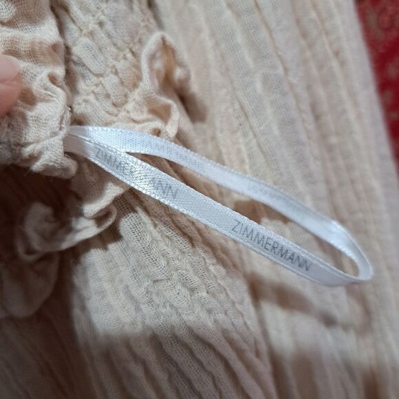 Zimmermann Bayou Elegant Shirred Crinckled Office Siren Chic Cream Skirt Size 1 - Picture 9 of 15